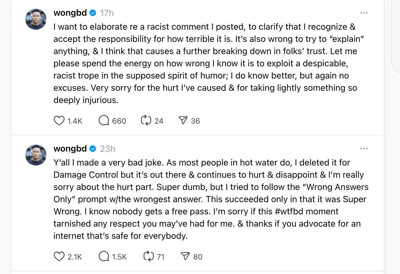 BD Wong Issues Apology for Offensive Joke: ‘I Regret Any Damage to Your Respect Towards Me’