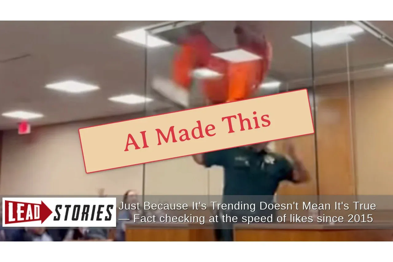 Debunked: Prisoner Escapes Through Courtroom Ceiling Video After Sentencing Not Real -- It's AI-Generated