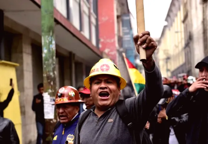 Bolivian miners demonstrate against removal of fuel subsidies