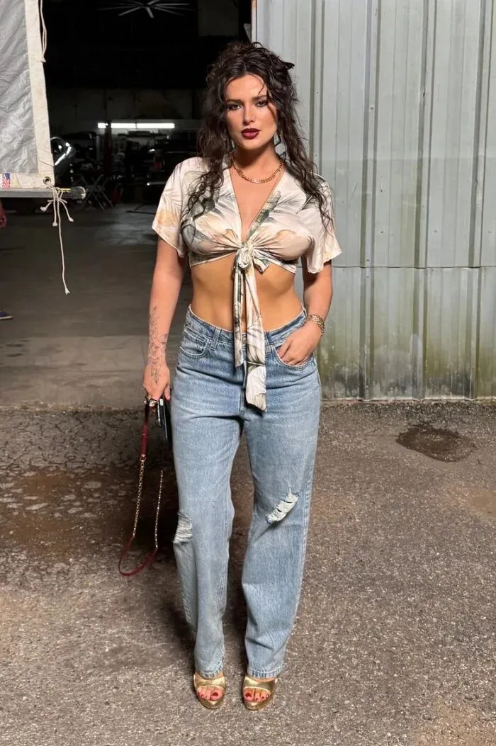 Bella Thorne Shows off Sultry Black Look and Midriff in 'New Orleans Intermission'