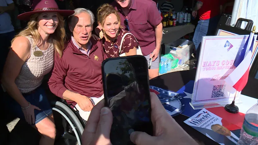 Texas Governor Abbott discusses redistricting and border security at campaign tailgate