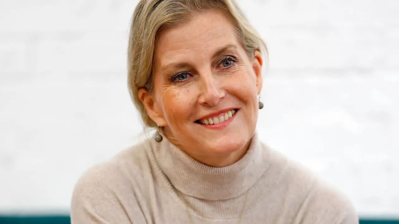 Duchess Sophie masters winter neutrals with toasted pecan knee-highs and cosy knitted dress