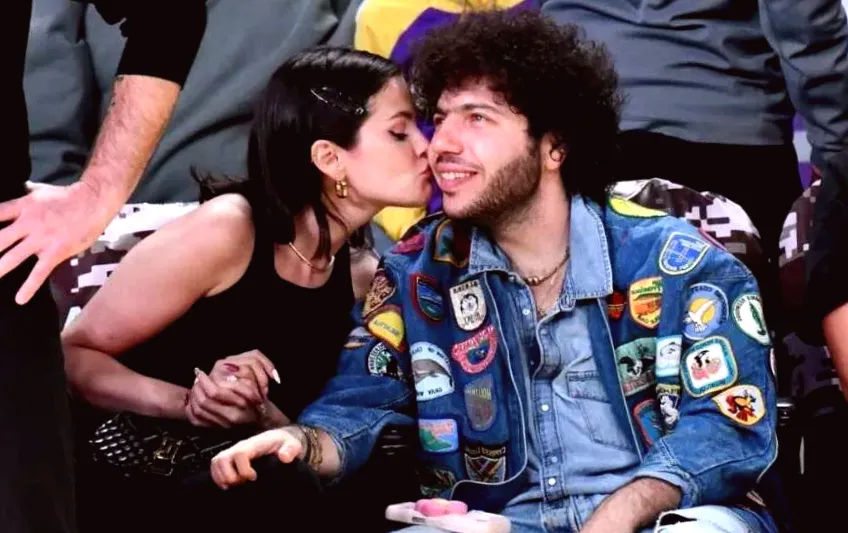 Benny Blanco & His Wife Selena Gomez Share PDA at Lakers Game Date