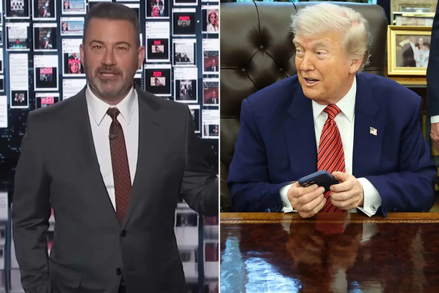 Jimmy Kimmel showcases Trump's extensive social media activity with wall of screenshots: 'What was Melania up to during this?'