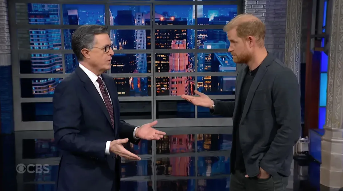 Prince Harry Mocks US Voters for Choosing a 'King' — Prompting Colbert to Quiet Angry Audience