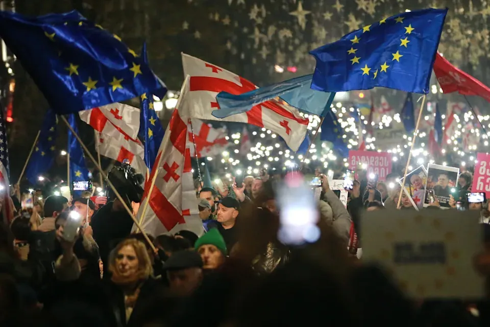 Georgia commemorates one year of protests following stalled EU talks and increased crackdown.
