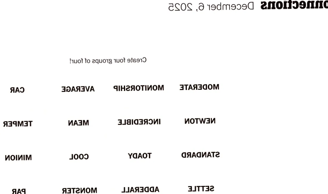 NYT 'Connections' Clues and Solutions for Today, Saturday, December 6