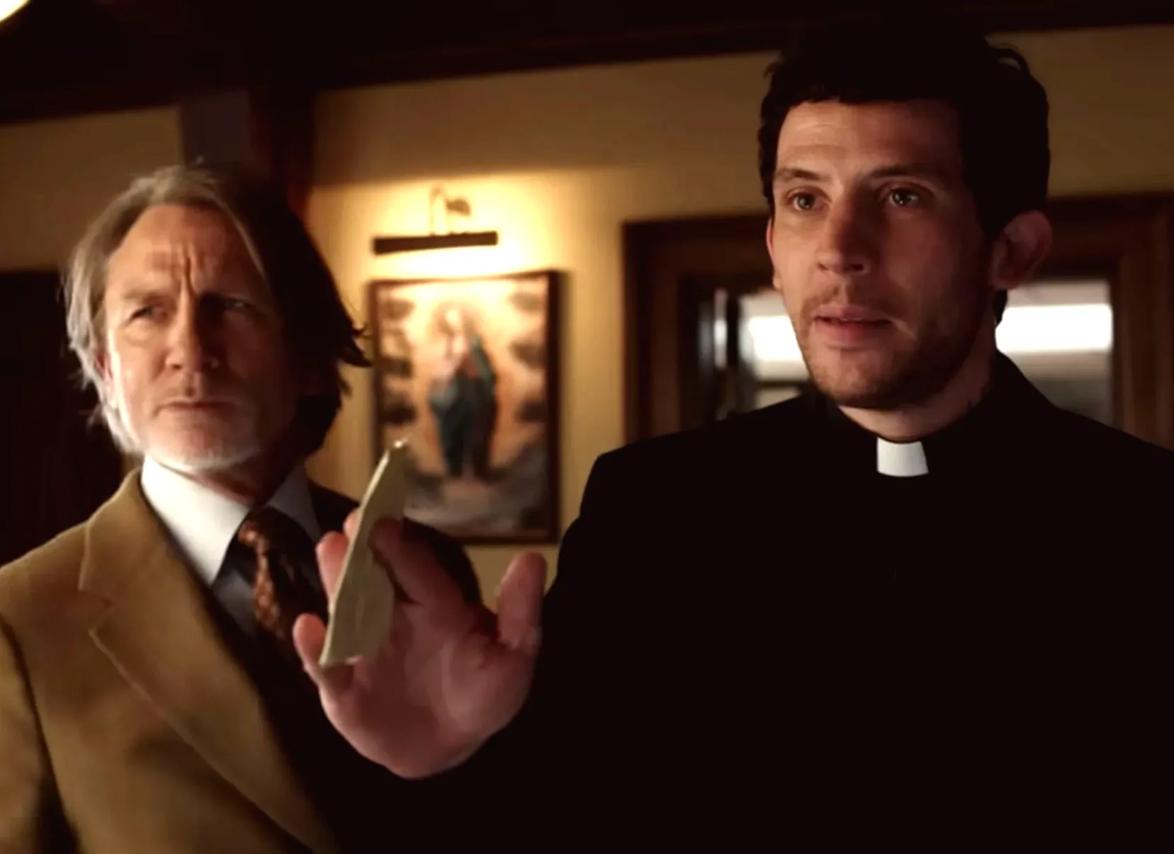 Rian Johnson shares how a meal with 6 Catholic priests influenced his latest film "Wake Up Dead Man"