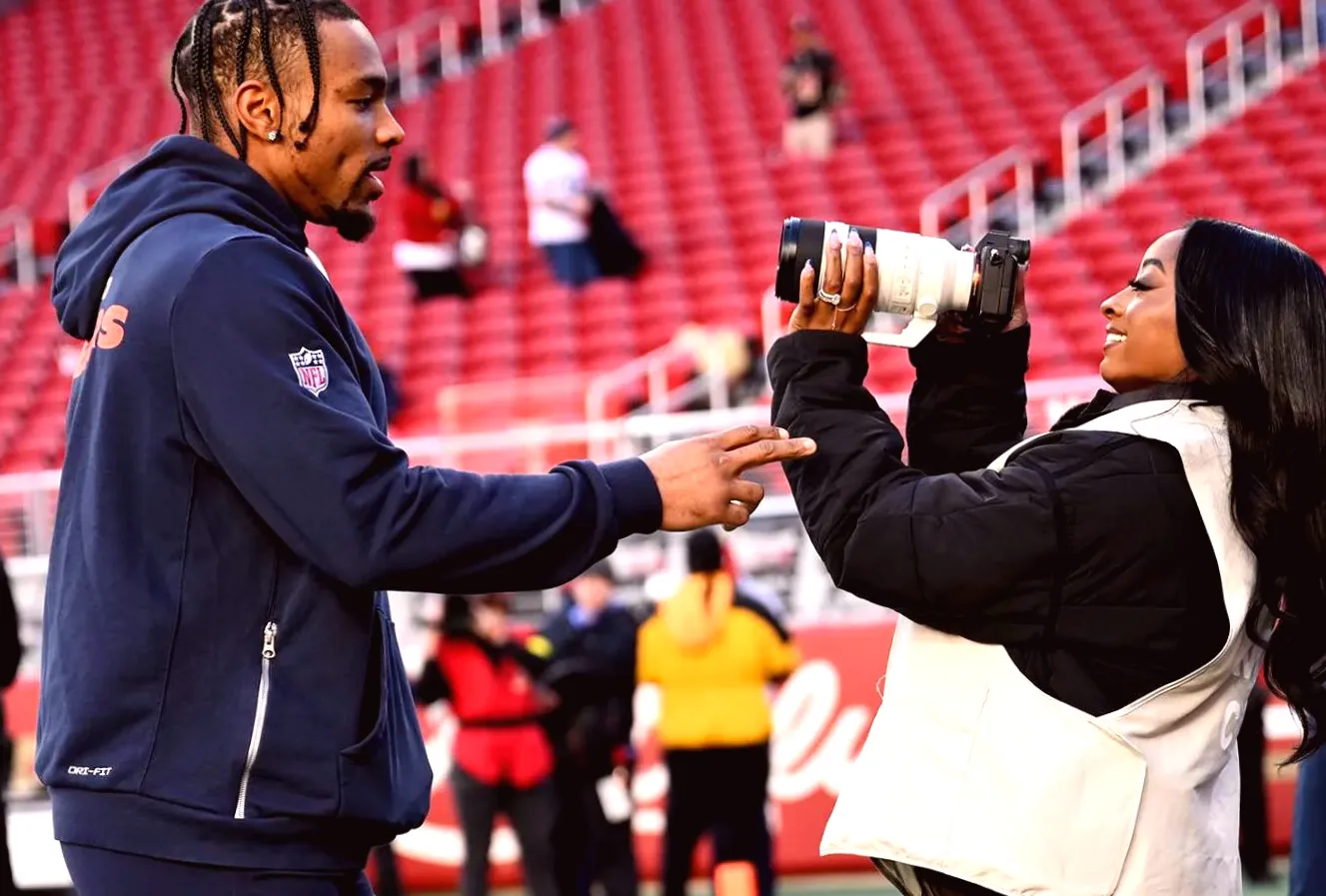 Simone Biles Photographs NFL Game while Supporting Husband Jonathan Owens at 49ers Game
