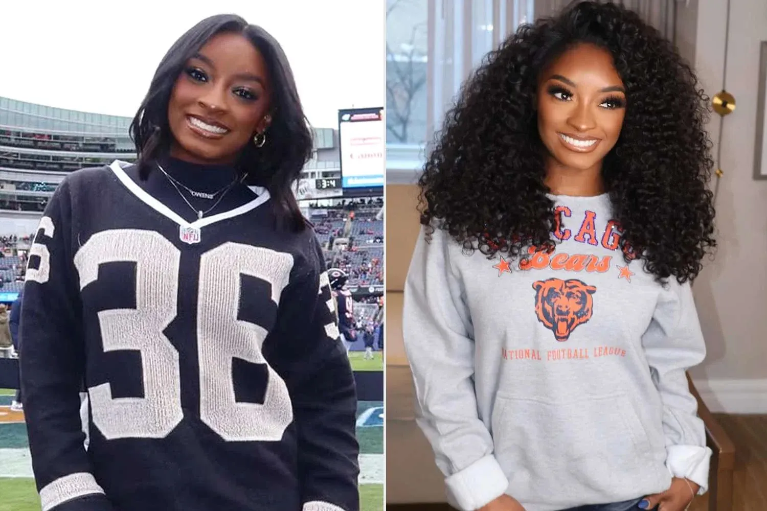 Simone Biles Shows Off New Curly Hair Look to Support Husband Jonathan Owens at Bears Game