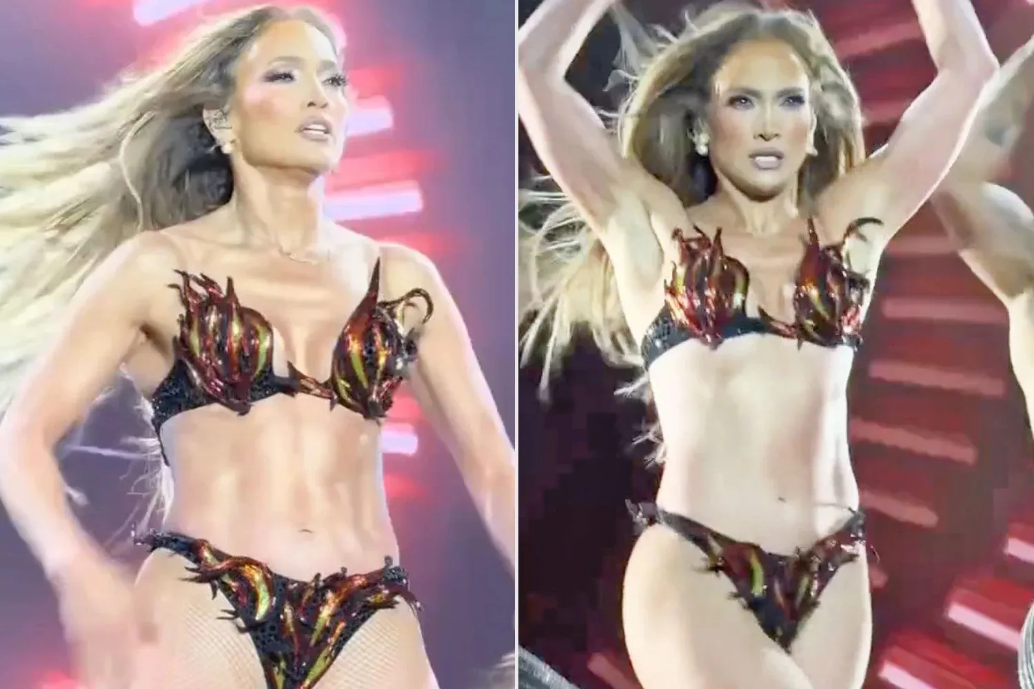 Jennifer Lopez flaunts toned abs while dancing in fiery thong bikini