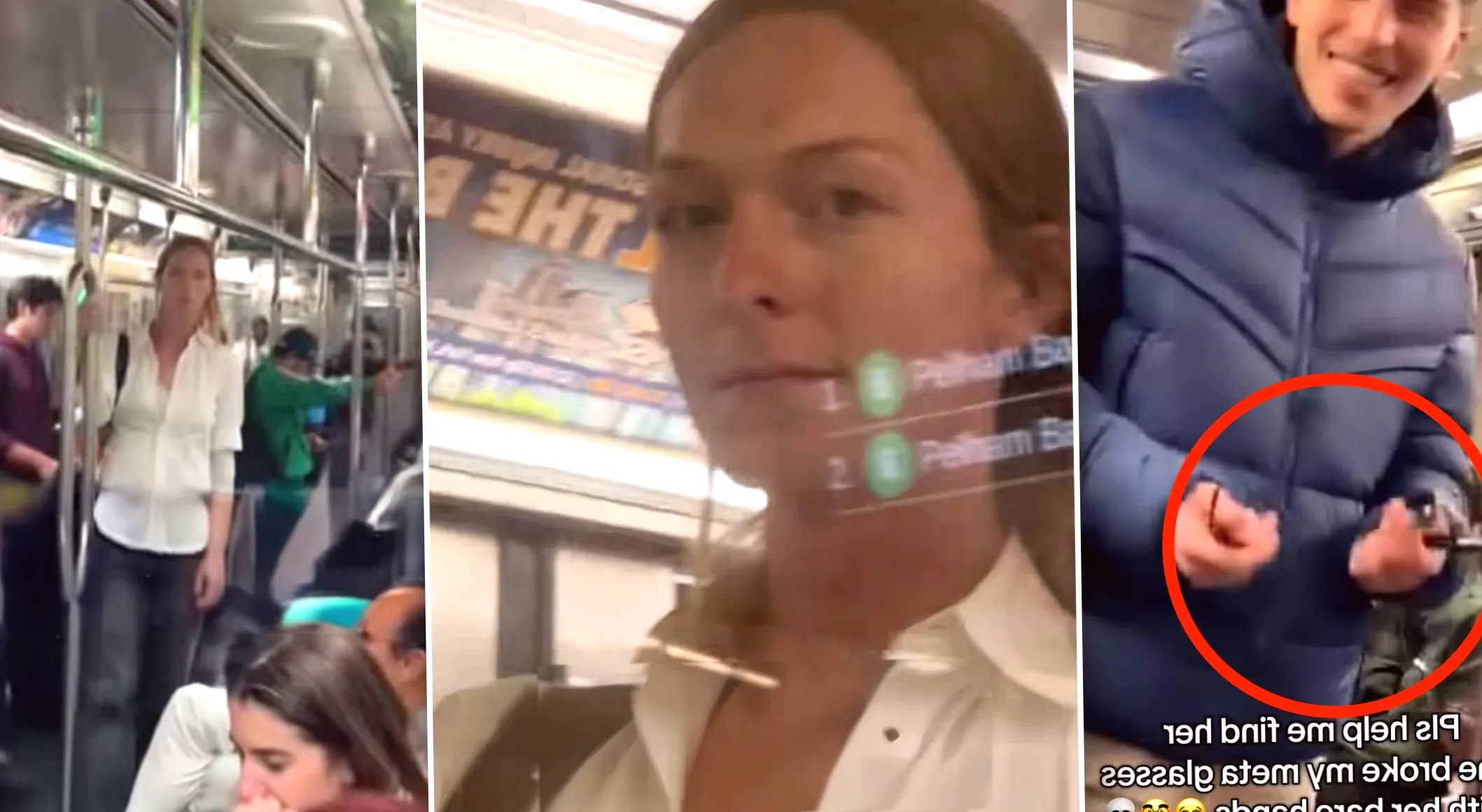 Woman praised for breaking man's Meta smart glasses on subway