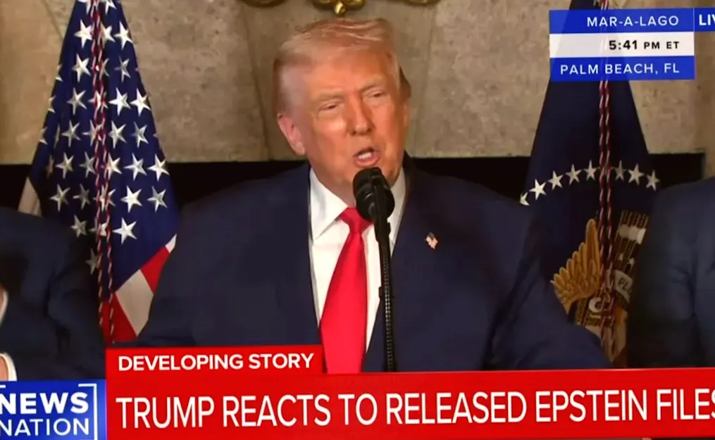 'Trump criticizes release of Epstein files and expresses anger towards Republican supporting it'