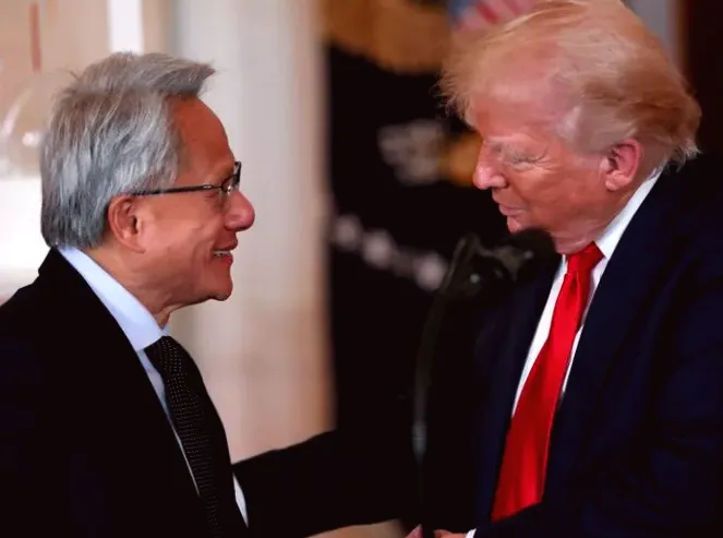Trump discussed export controls with Nvidia CEO Jensen Huang, according to CBS News reporter