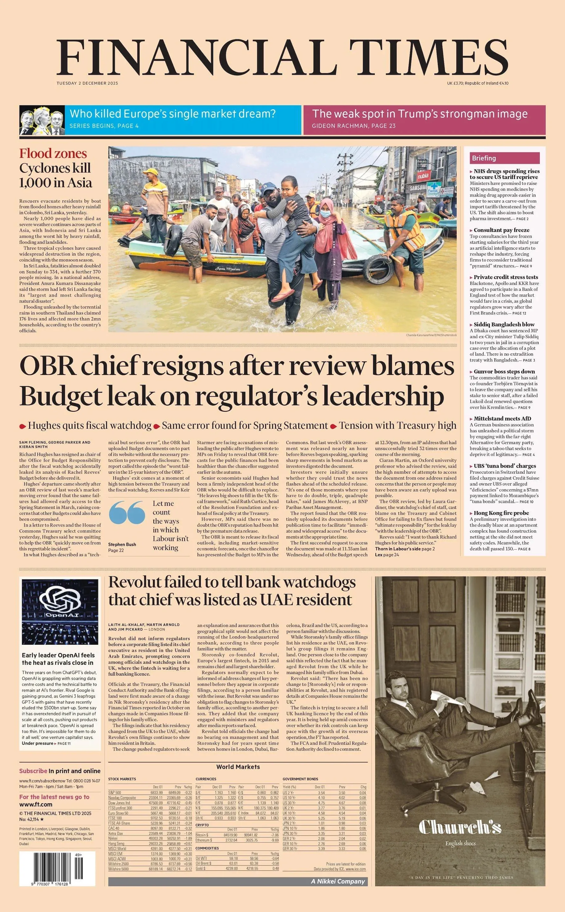 'OBR chief steps down' while 'Reeves holds on'