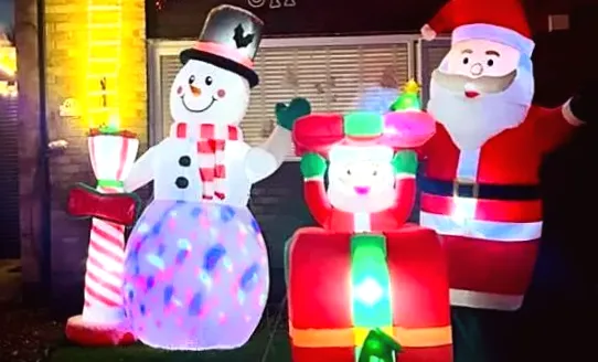 Christmas decorations taken from front yard