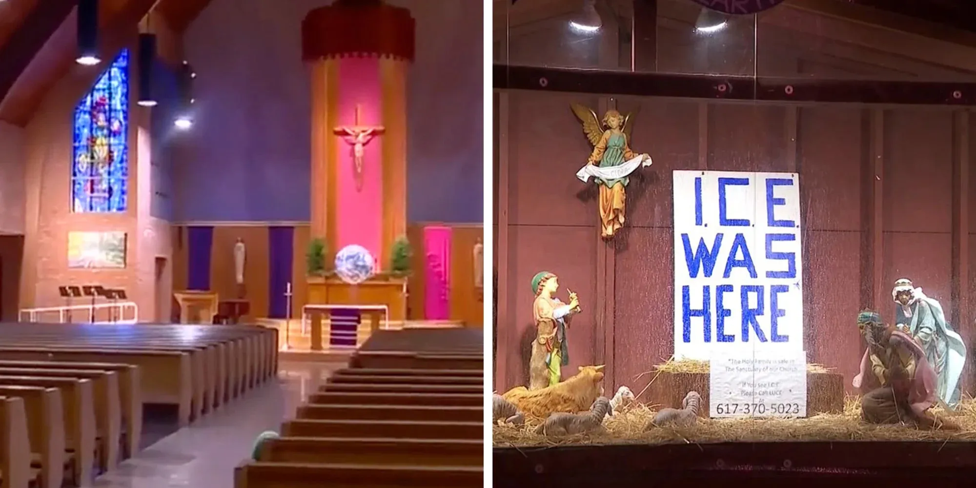 Churchgoers are angry: Church replaces Jesus with "ICE was here" in Nativity display, upsetting Catholics