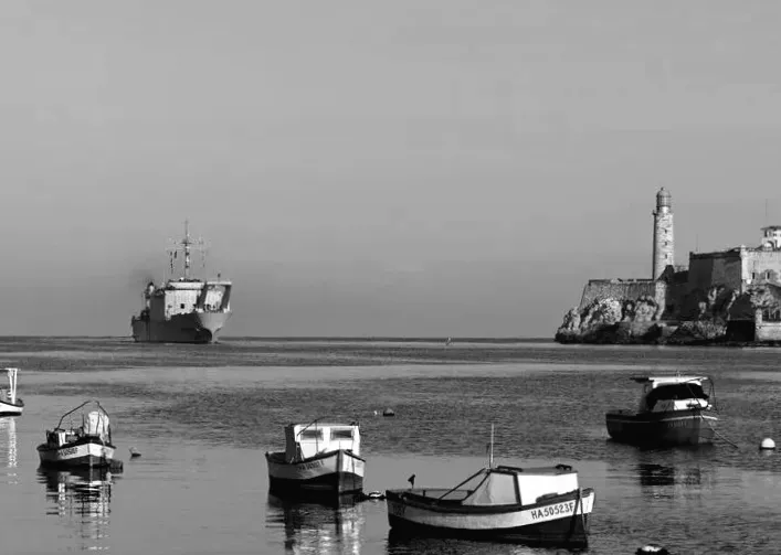 Ships from Mexico with humanitarian aid arrive at Havana Harbor.