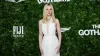 Elle Fanning Wears Backless Sheer Dress With Bold Neckline