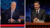 Jon Stewart and Jimmy Kimmel criticize Trump for insulting Tim Walz and undergoing MRI scan